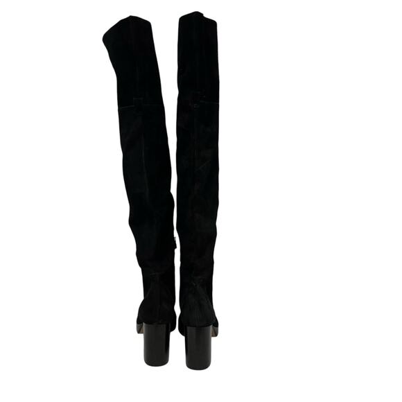 Free People SZ 39 US 9 Echo Black Suede Over The Knee Platform Heel Slouch Boot - Picture 16 of 16